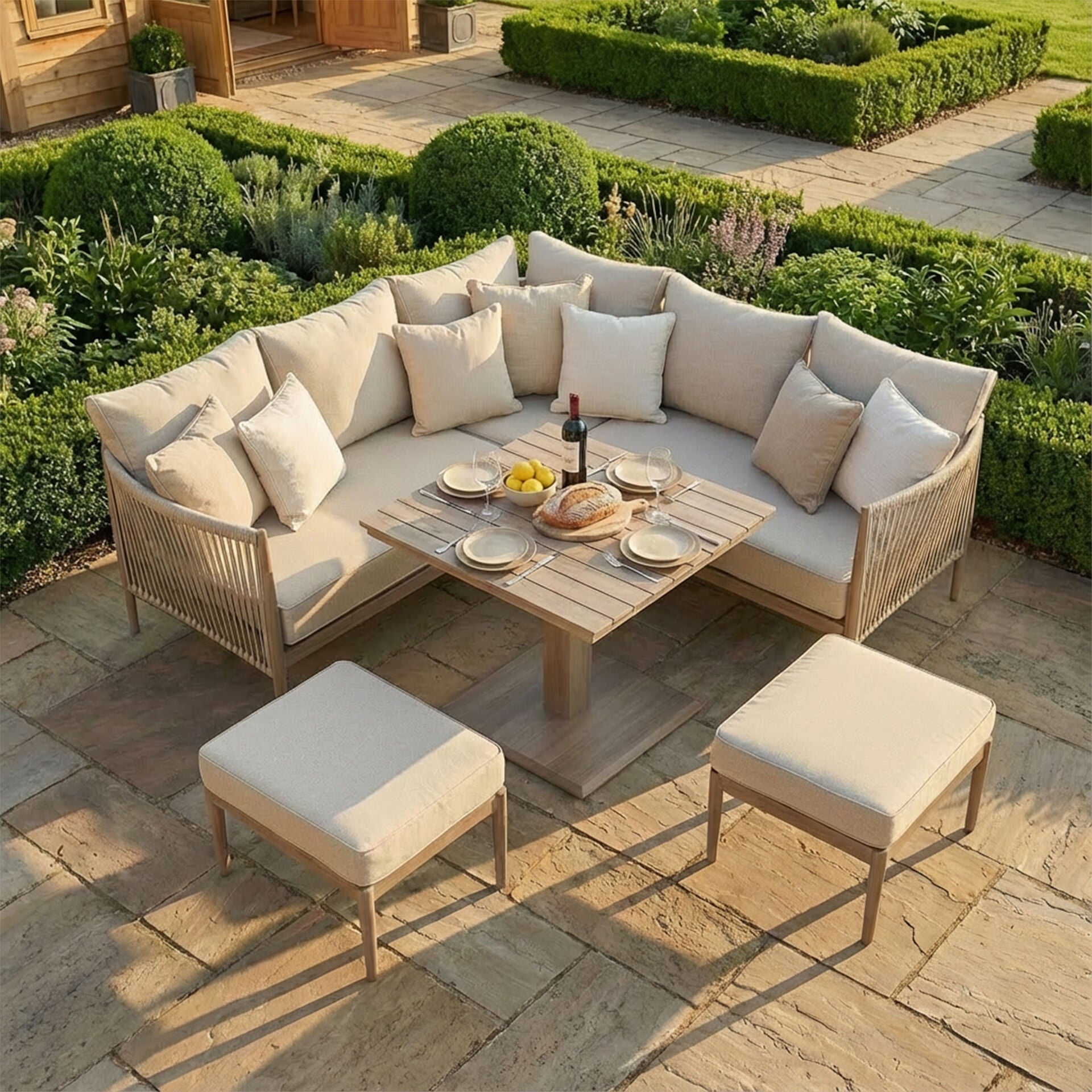 Sofa Aid Rising Cuba Small Corner Sofa Set With Rising Table – MyPad CI